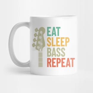 Eat Sleep Bass Repeat Bass Guitar Headstock Mug